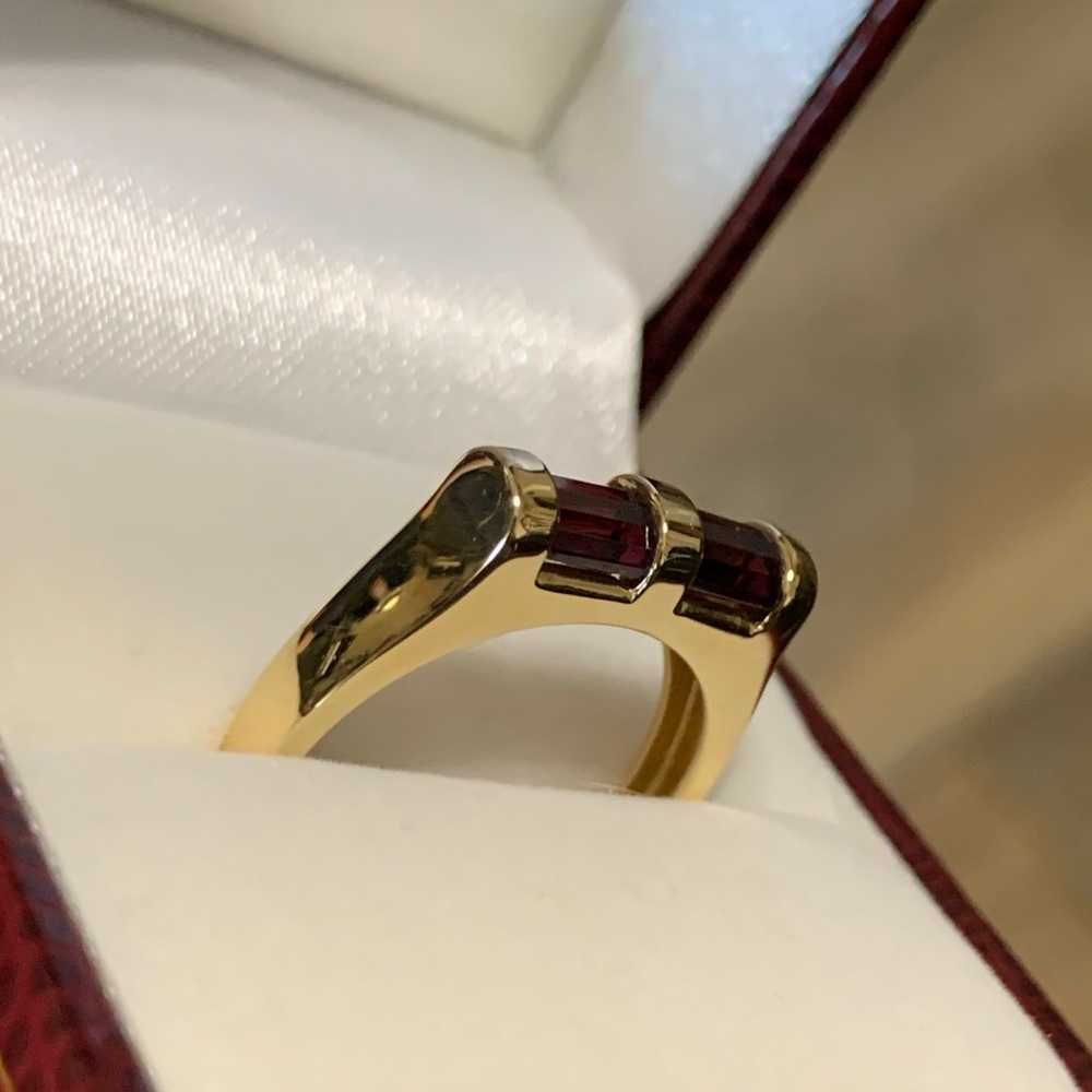NWOT 14KY Genuine Mozambique Garnet Barrel Ring - Picture 9 of 12